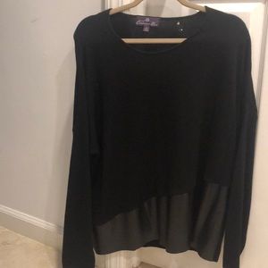 Like New- 💯 Cashmere With Asymmetrical Leather 🖤